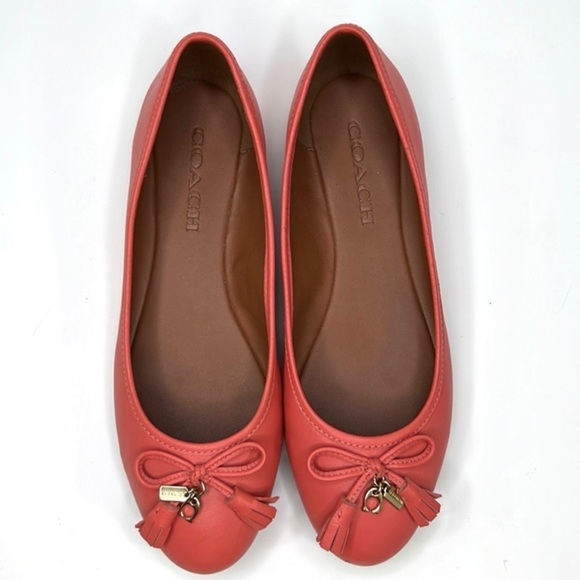 COACH Benni Woman’s Coral Ballet Flat with Tassel  Sz 7 - Picture 2 of 11